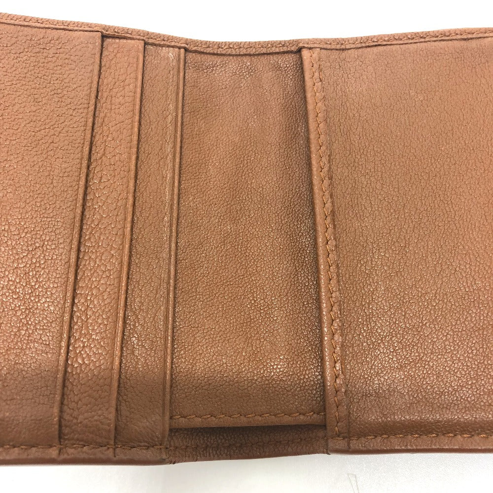 BOTTEGA VENETA Intrecciato Compact Wallet, Tri-fold Leather, Women's, Brown