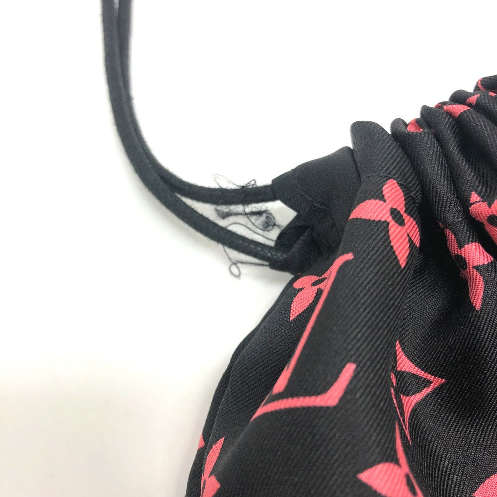 LOUIS VUITTON MP2279 Floral Stamp Giant Pleated Silk Scarf, Black