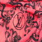 LOUIS VUITTON MP2279 Floral Stamp Giant Pleated Silk Scarf, Black