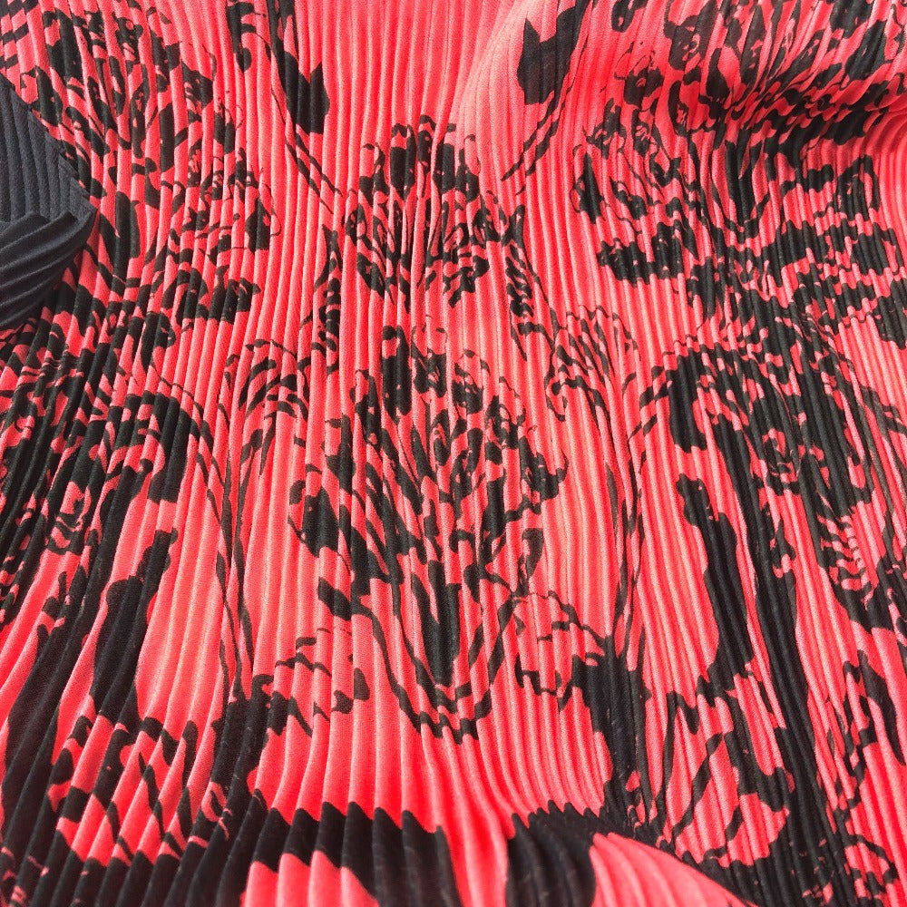 LOUIS VUITTON MP2279 Floral Stamp Giant Pleated Silk Scarf, Black