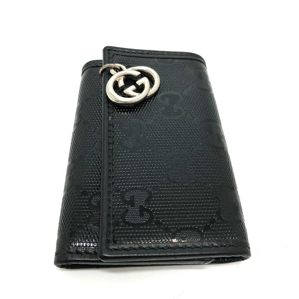 GUCCI 212111 GG Imprime 6-ring GG/Logo Key Case, Men's, Black