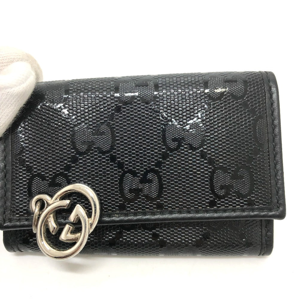 GUCCI 212111 GG Imprime 6-ring GG/Logo Key Case, Men's, Black