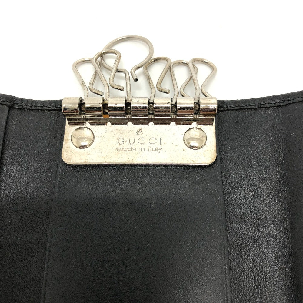 GUCCI 212111 GG Imprime 6-ring GG/Logo Key Case, Men's, Black