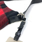CELINE Check Crossbody Shoulder Bag, Cotton, Women's, Red