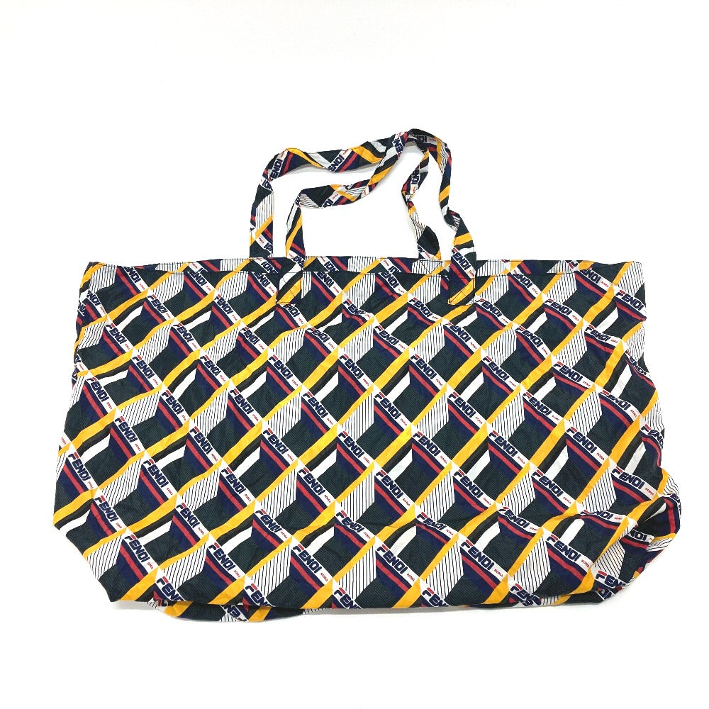 FENDI FIRA Eco Bag Shoulder Bag with Storage Pouch Tote Bag Leather/Nylon Women's White/Navy