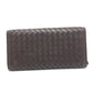BOTTEGA VENETA 150509 Intrecciato Flap Long Wallet in Brown Leather for Men