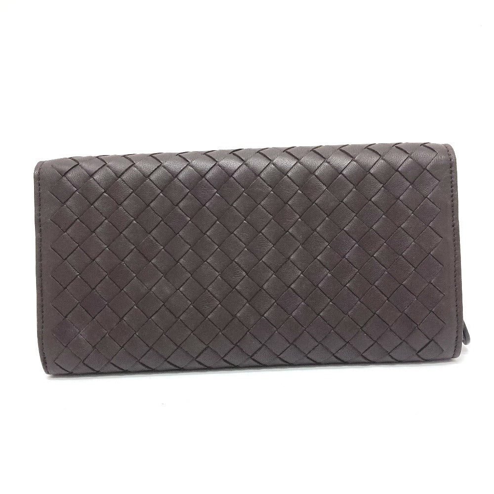 BOTTEGA VENETA 150509 Intrecciato Flap Long Wallet in Brown Leather for Men