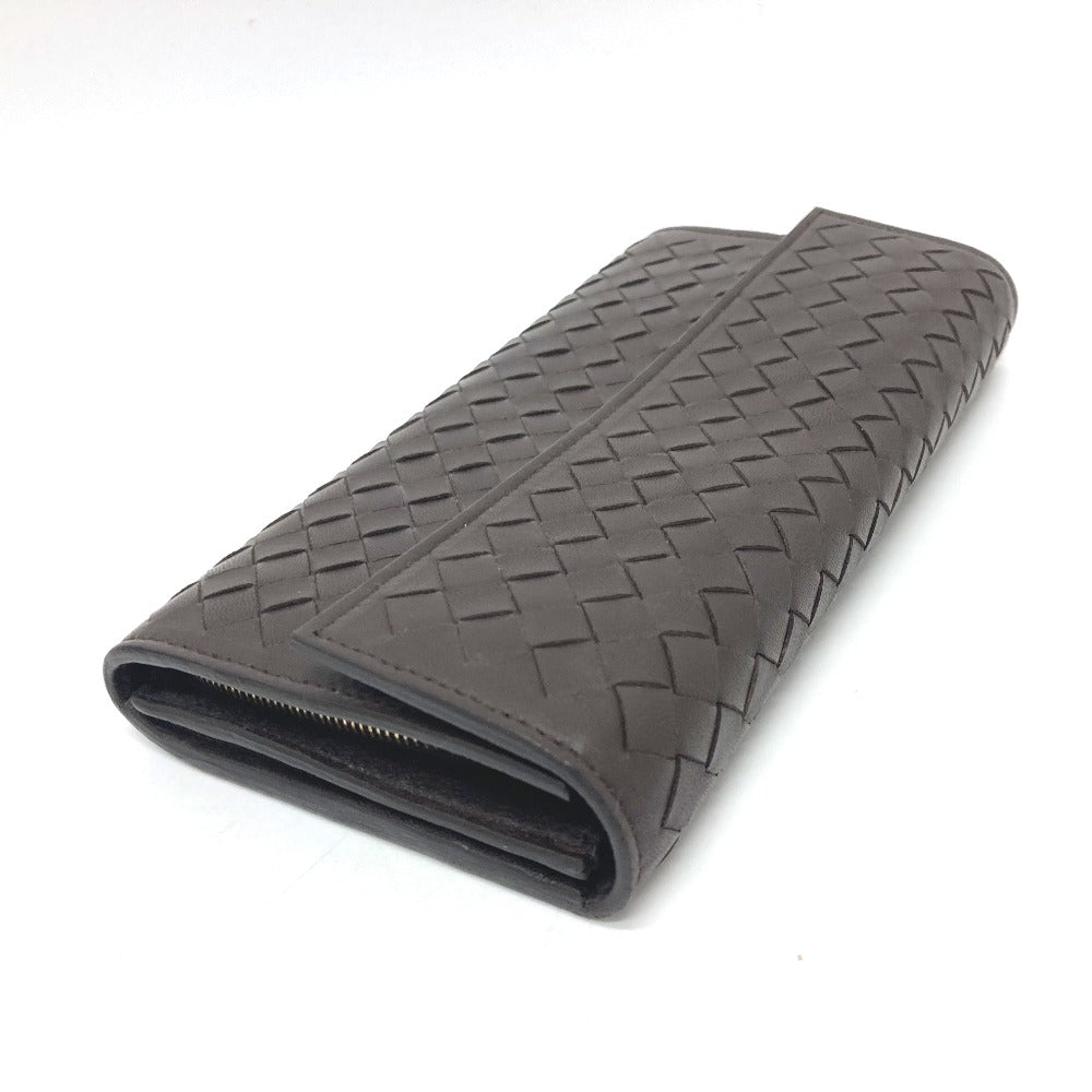 BOTTEGA VENETA 150509 Intrecciato Flap Long Wallet in Brown Leather for Men