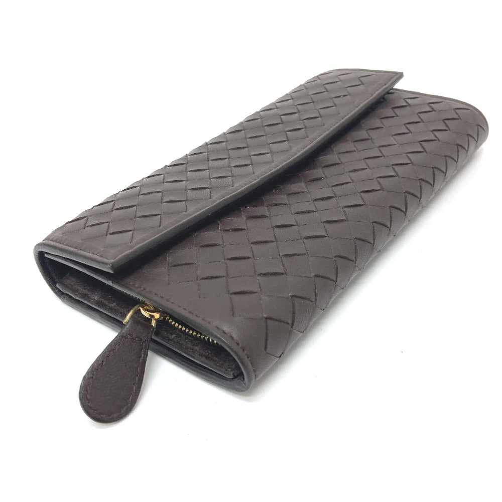 BOTTEGA VENETA 150509 Intrecciato Flap Long Wallet in Brown Leather for Men