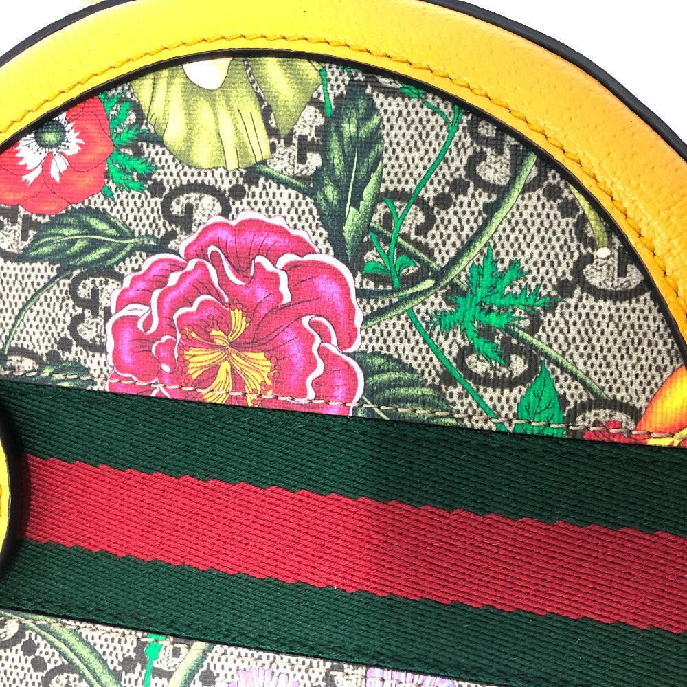 GUCCI 550618 GG フローラ ウェビングライン 肩掛けカバン ショルダーバッグ GGスプリームキャンバス レディース イエロー