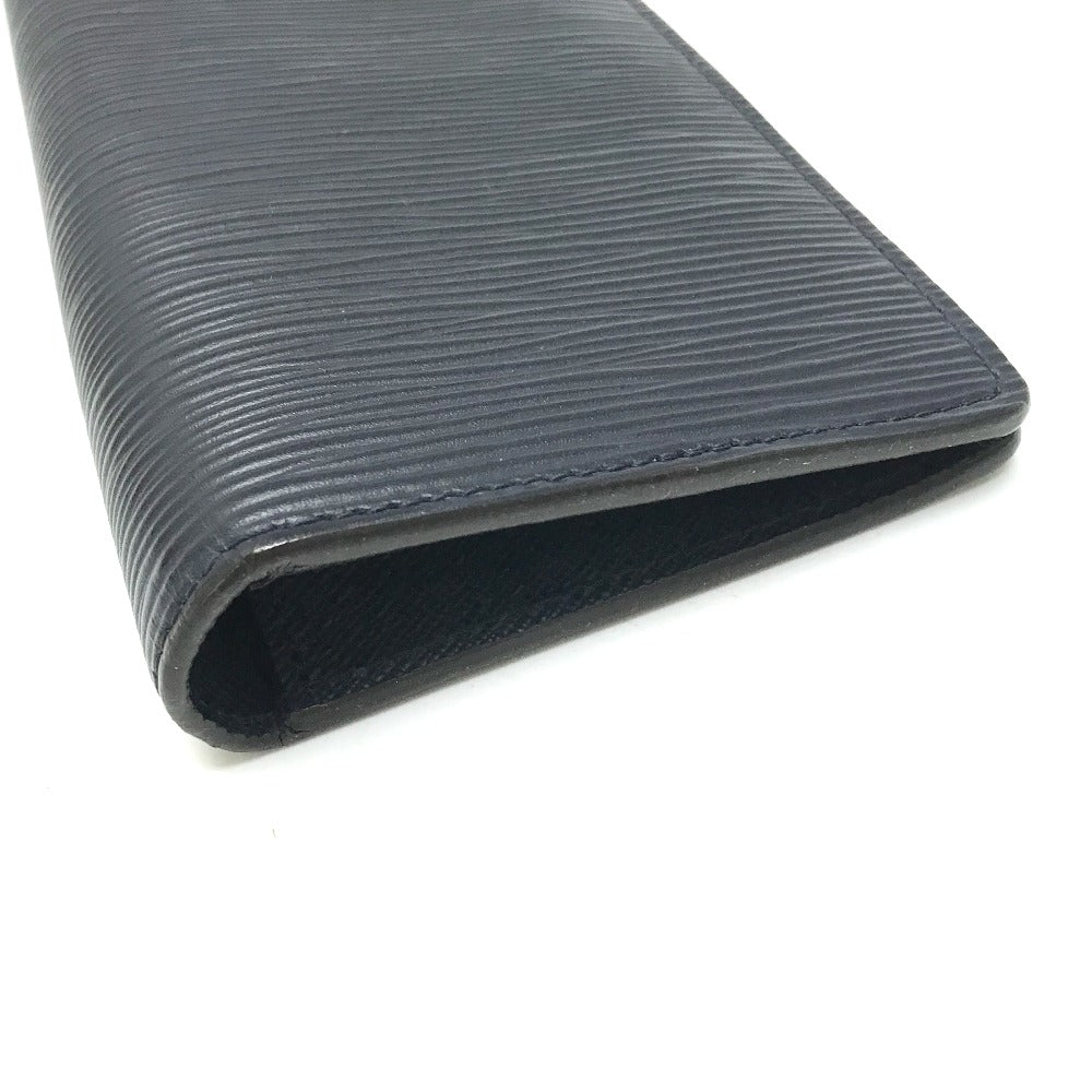 LOUIS VUITTON M60615 Epi Portefeuille Brazza Bifold Long Wallet in Epi Leather, Men's Blue Marine Navy