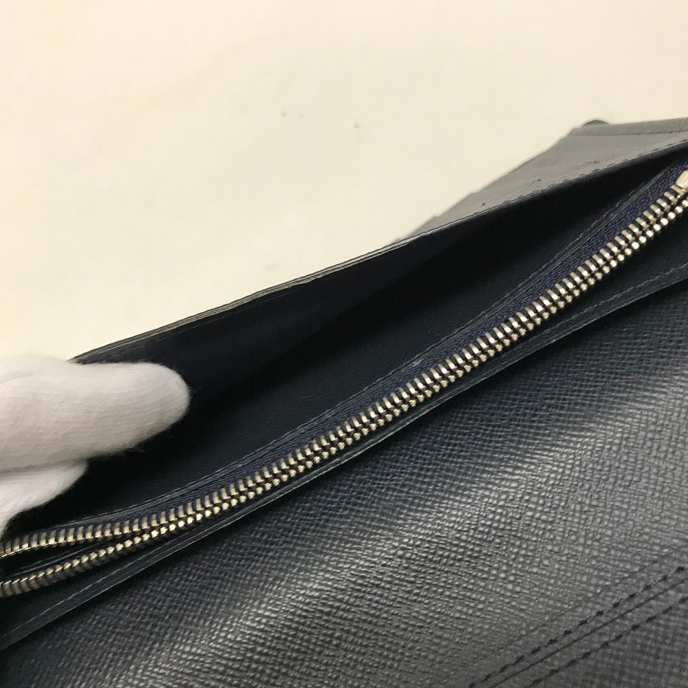 LOUIS VUITTON M60615 Epi Portefeuille Brazza Bifold Long Wallet in Epi Leather, Men's Blue Marine Navy