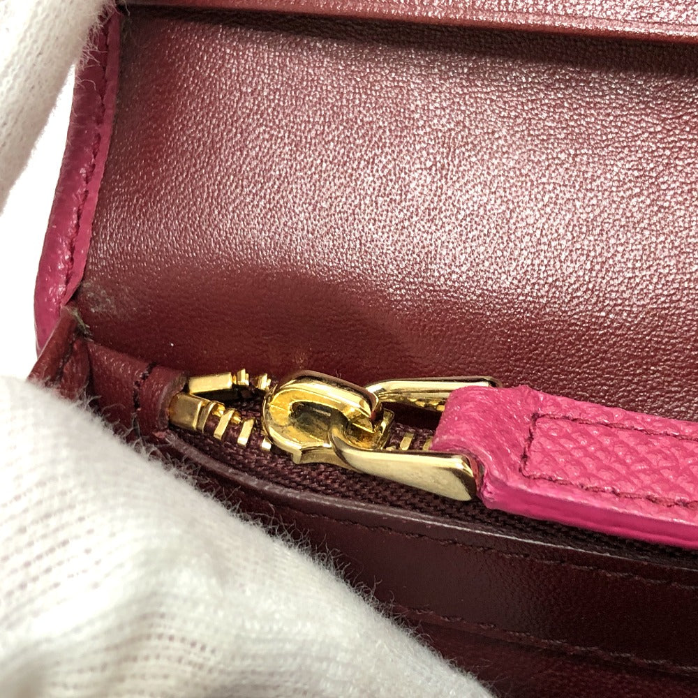 BVLGARI ロゴクリップ ロングウォレット ウォレット 長財布 レザー レディース ピンク