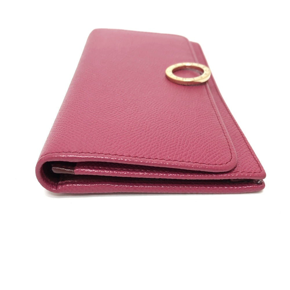 BVLGARI ロゴクリップ ロングウォレット ウォレット 長財布 レザー レディース ピンク