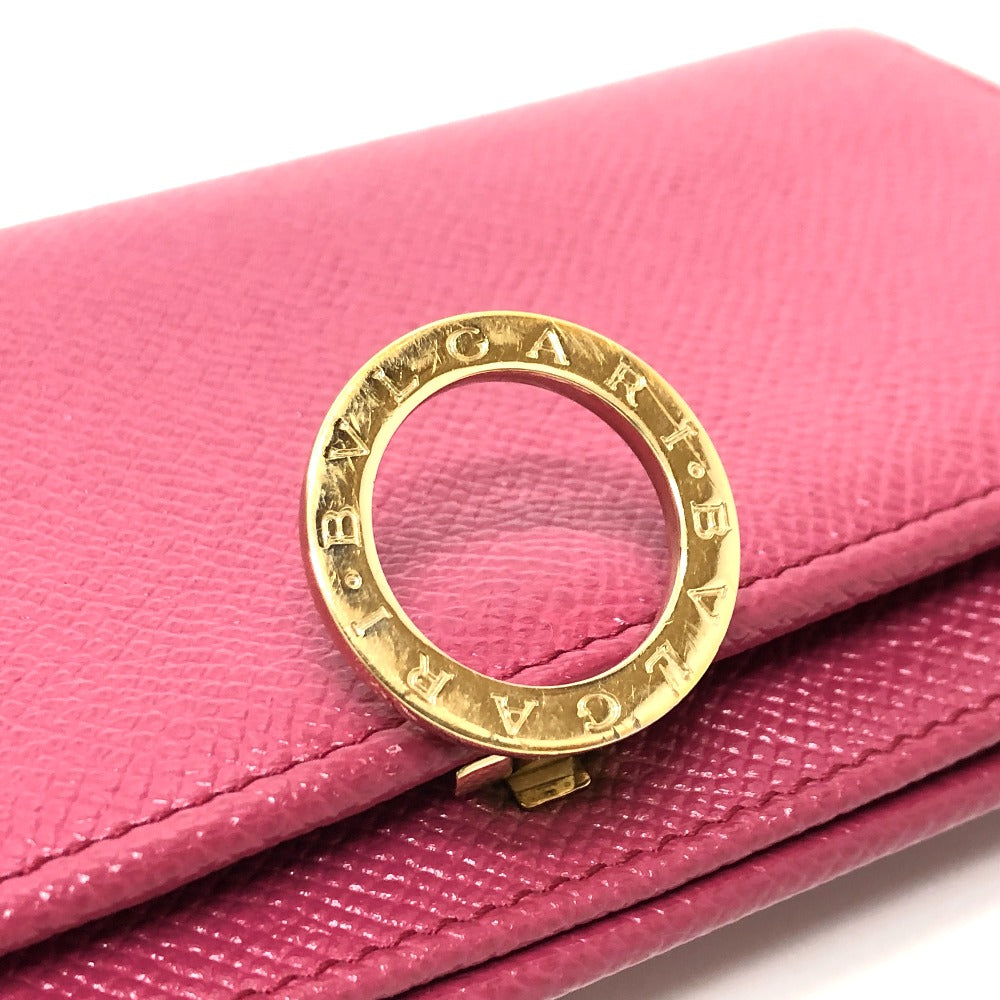 BVLGARI ロゴクリップ ロングウォレット ウォレット 長財布 レザー レディース ピンク