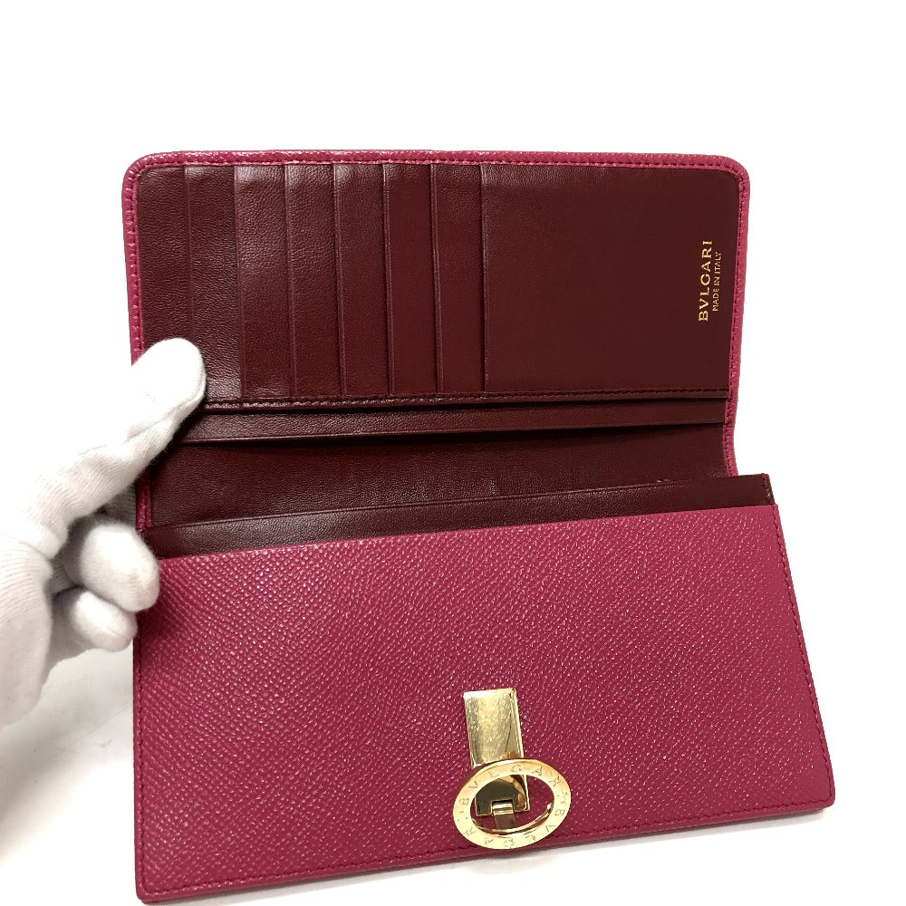 BVLGARI ロゴクリップ ロングウォレット ウォレット 長財布 レザー レディース ピンク