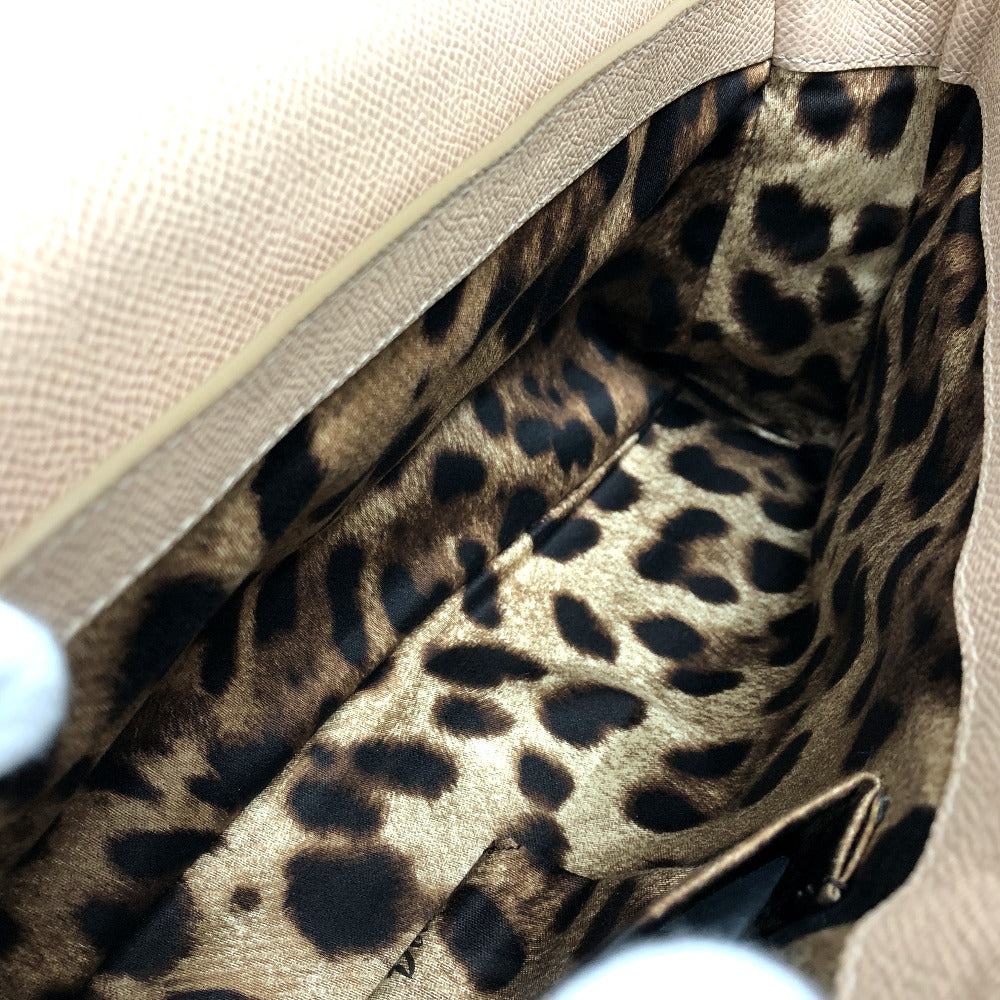 DOLCE&GABBANA シシリー プレート 2WAYバッグ ショルダーバッグ レザー レディース ベージュ