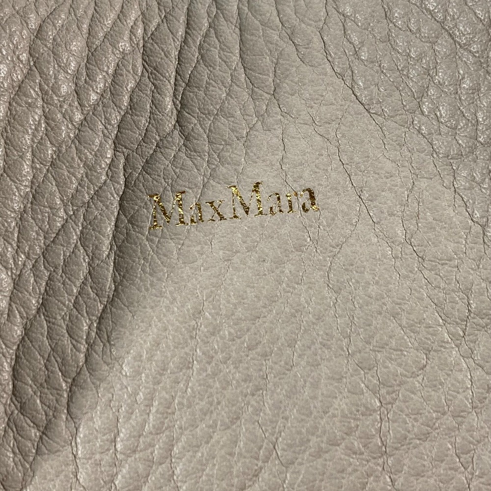 MAX MARA カバン ロゴ トートバッグ ポーチ付き 肩掛け ショルダーバッグ レザー レディース グレージュ系