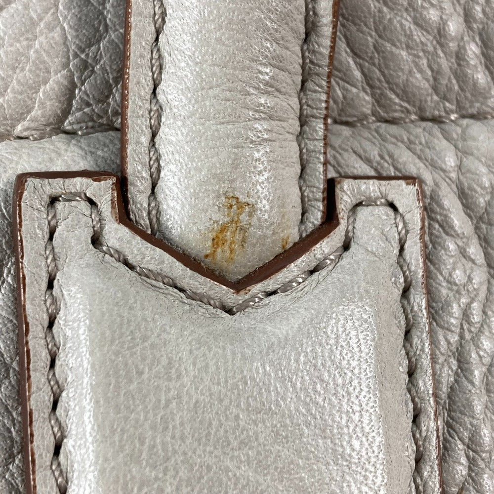 MAX MARA カバン ロゴ トートバッグ ポーチ付き 肩掛け ショルダーバッグ レザー レディース グレージュ系