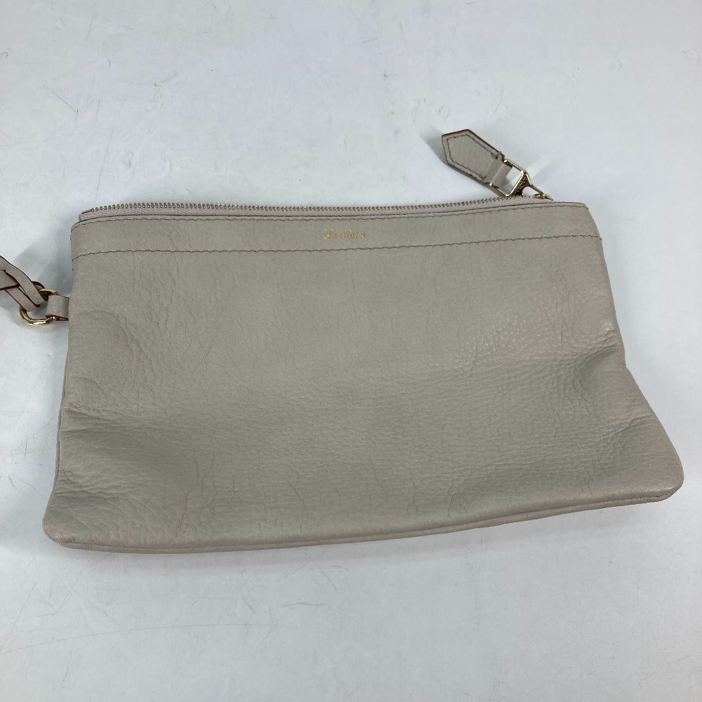 MAX MARA カバン ロゴ トートバッグ ポーチ付き 肩掛け ショルダーバッグ レザー レディース グレージュ系