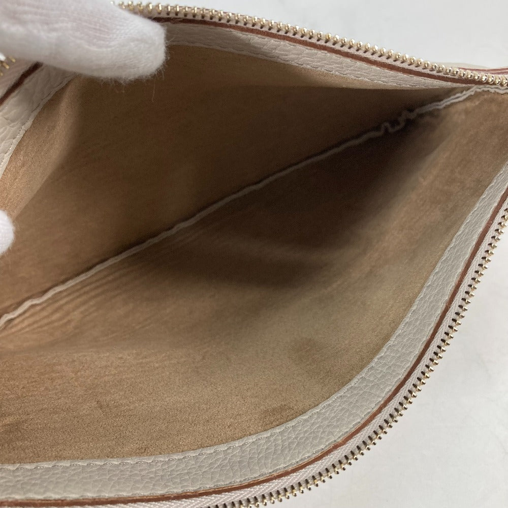MAX MARA カバン ロゴ トートバッグ ポーチ付き 肩掛け ショルダーバッグ レザー レディース グレージュ系