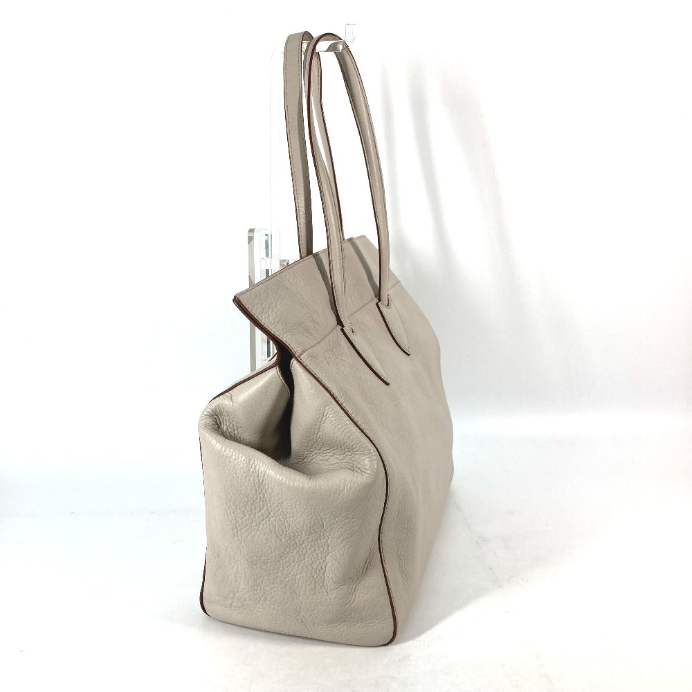 MAX MARA カバン ロゴ トートバッグ ポーチ付き 肩掛け ショルダーバッグ レザー レディース グレージュ系