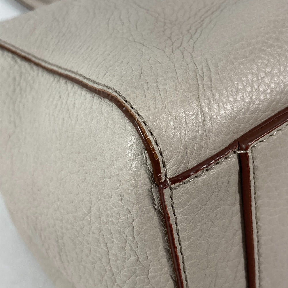 MAX MARA カバン ロゴ トートバッグ ポーチ付き 肩掛け ショルダーバッグ レザー レディース グレージュ系