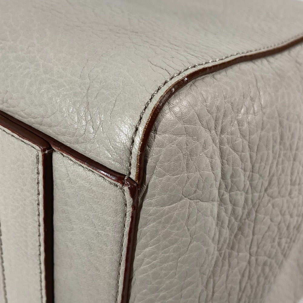 MAX MARA カバン ロゴ トートバッグ ポーチ付き 肩掛け ショルダーバッグ レザー レディース グレージュ系