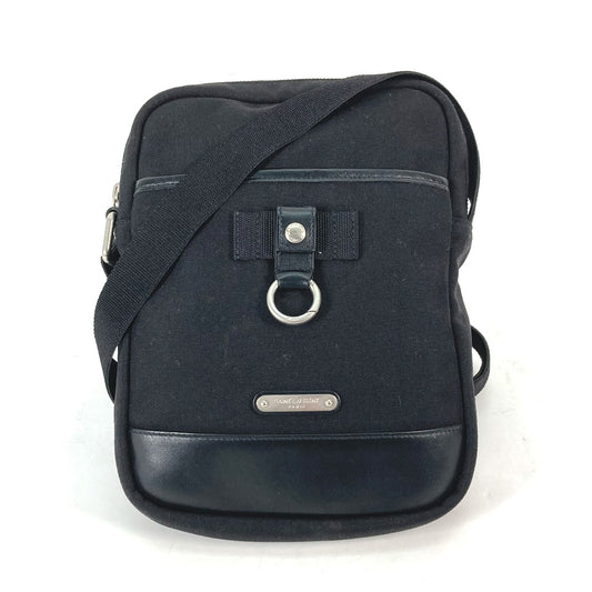 SAINT LAURENT PARIS 482777 斜め掛け カバン リビングトン サックポーチ ポシェット ショルダーバッグ レザー/キャンバス メンズ ブラック