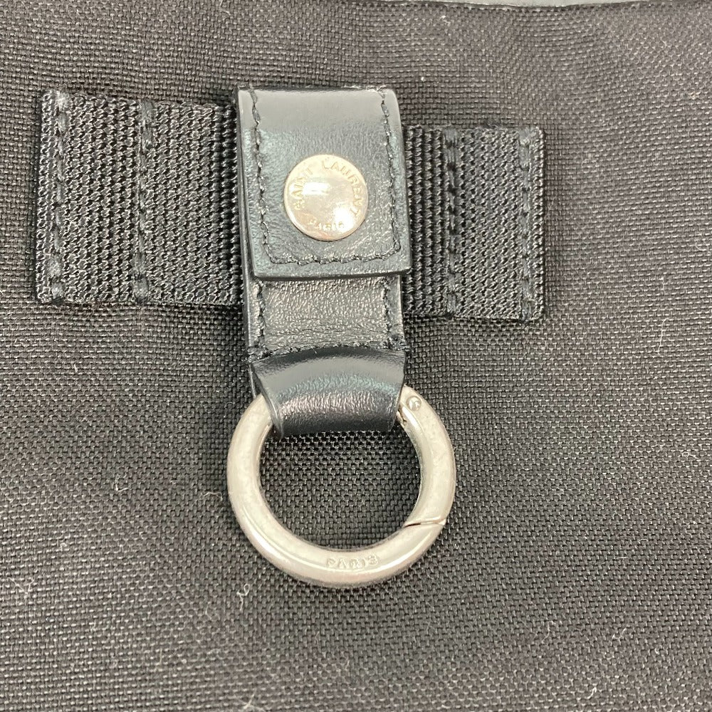 SAINT LAURENT PARIS 482777 斜め掛け カバン リビングトン サックポーチ ポシェット ショルダーバッグ レザー/キャンバス メンズ ブラック