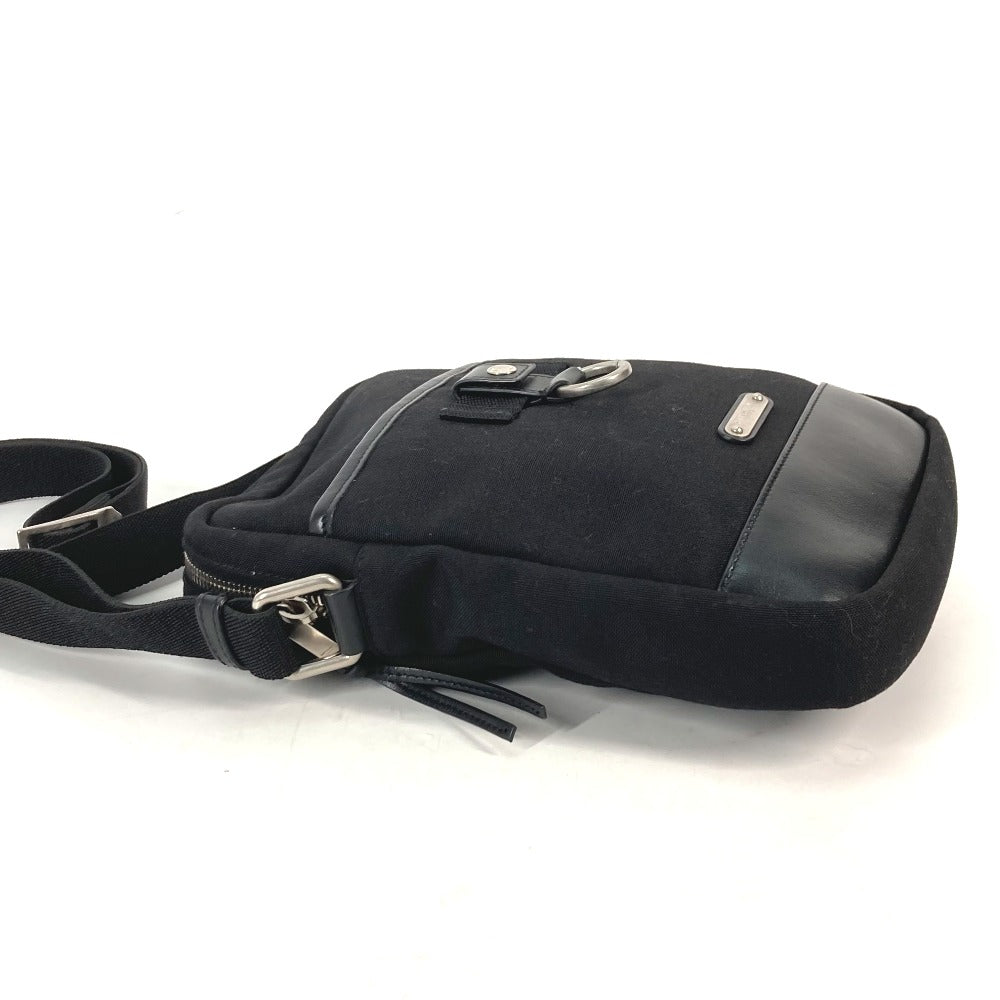 SAINT LAURENT PARIS 482777 斜め掛け カバン リビングトン サックポーチ ポシェット ショルダーバッグ レザー/キャンバス メンズ ブラック