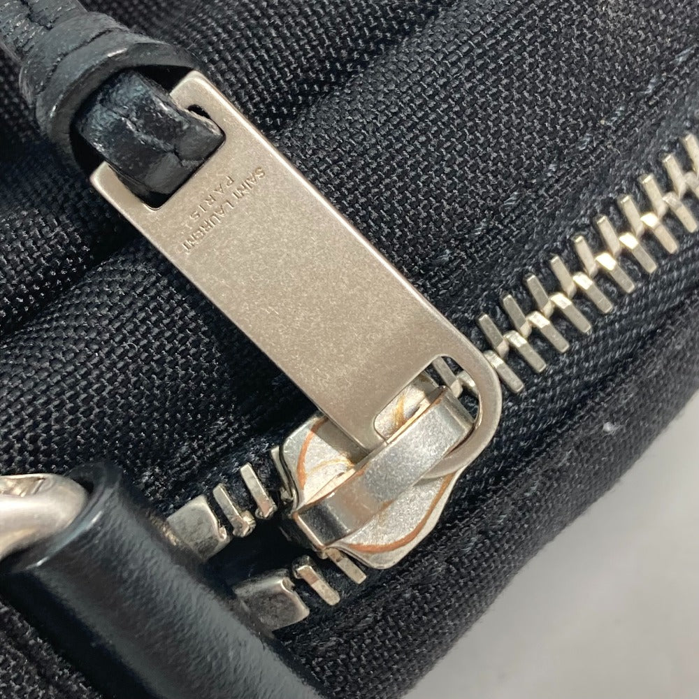 SAINT LAURENT PARIS 482777 斜め掛け カバン リビングトン サックポーチ ポシェット ショルダーバッグ レザー/キャンバス メンズ ブラック