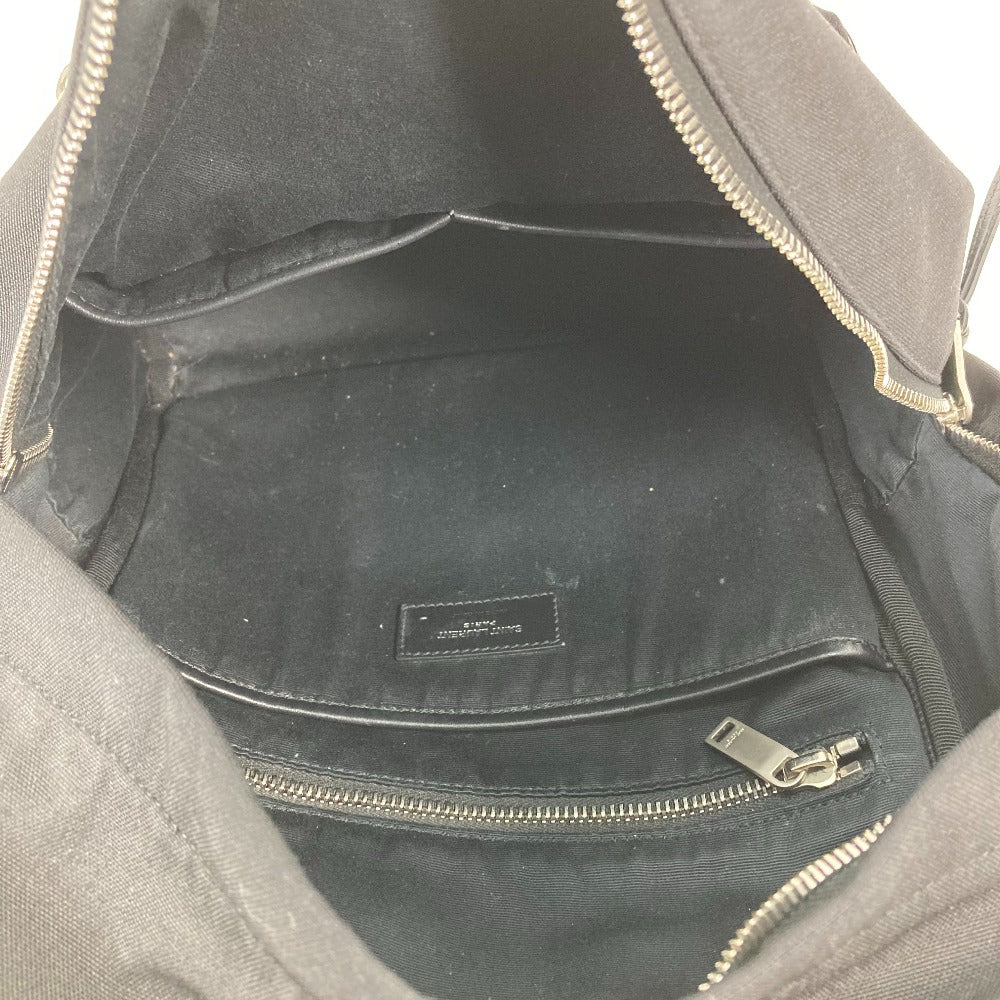 SAINT LAURENT PARIS 650617 カバン ロゴ バックパック カバン リュックサック レザー/キャンバス メンズ ブラック