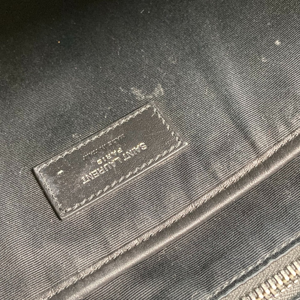 SAINT LAURENT PARIS 650617 カバン ロゴ バックパック カバン リュックサック レザー/キャンバス メンズ ブラック