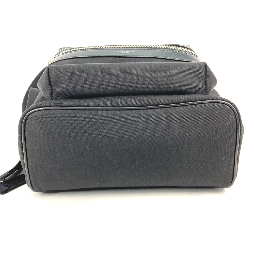 SAINT LAURENT PARIS 650617 カバン ロゴ バックパック カバン リュックサック レザー/キャンバス メンズ ブラック