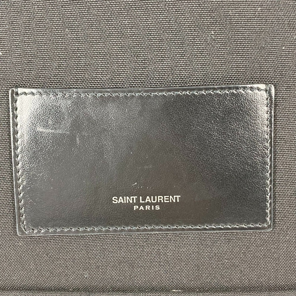 SAINT LAURENT PARIS 650617 カバン ロゴ バックパック カバン リュックサック レザー/キャンバス メンズ ブラック