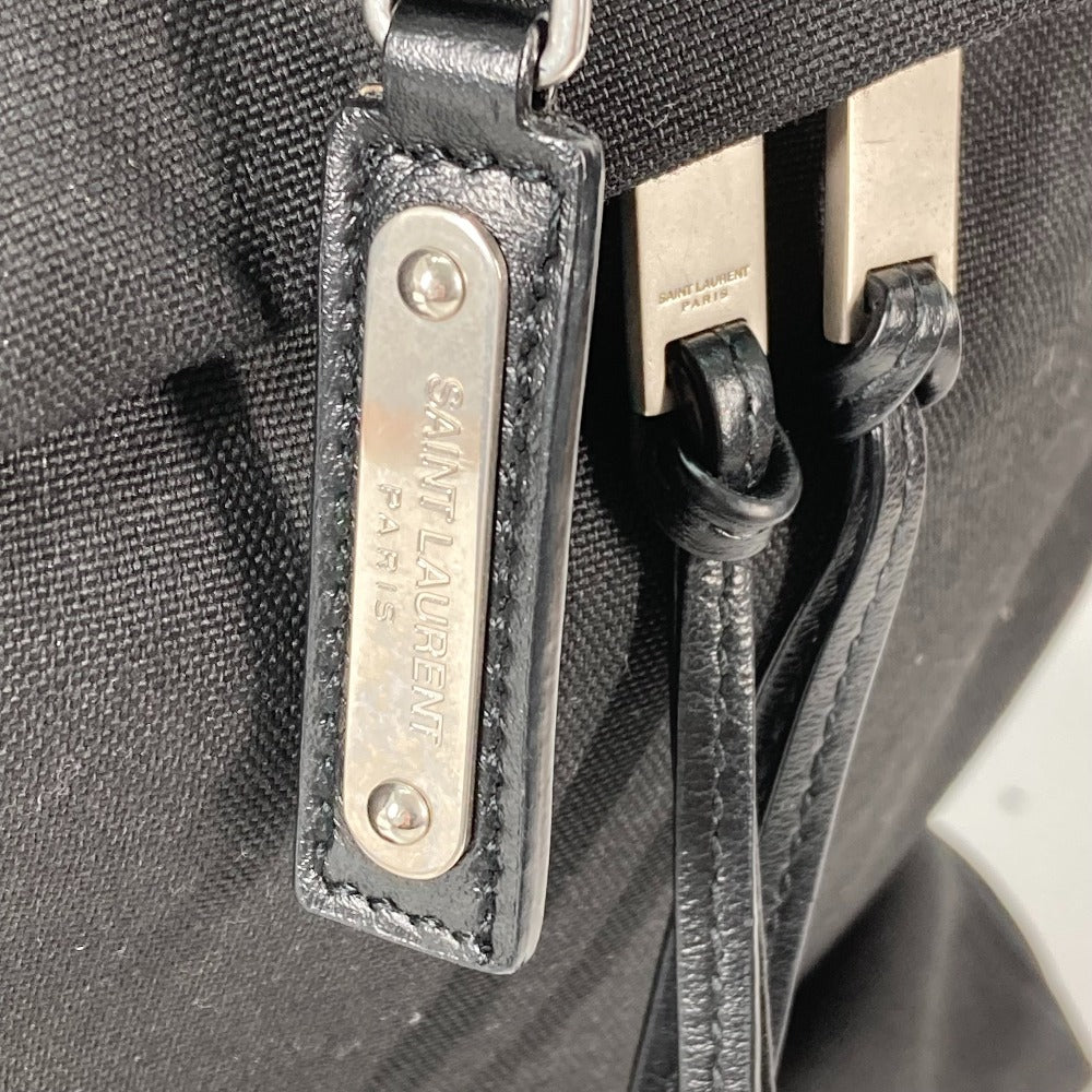 SAINT LAURENT PARIS 650617 カバン ロゴ バックパック カバン リュックサック レザー/キャンバス メンズ ブラック