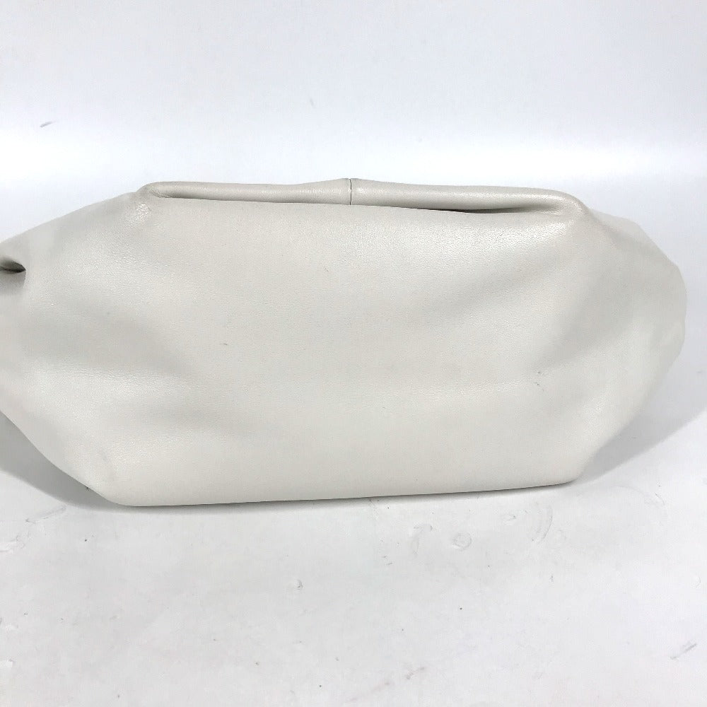 BOTTEGA VENETA ポーチ ダブルノット ミニ ハンドバッグ レザー レディース ホワイト