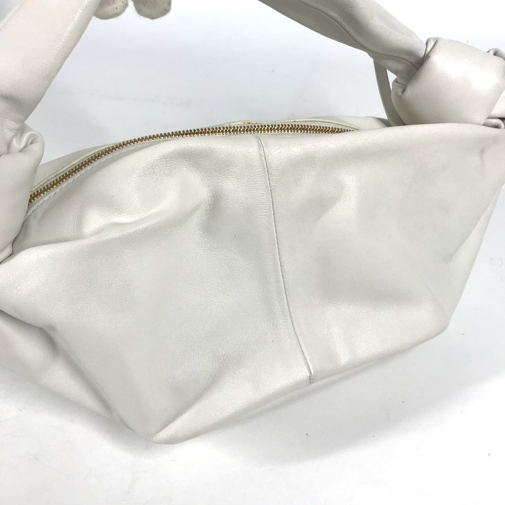 BOTTEGA VENETA ポーチ ダブルノット ミニ ハンドバッグ レザー レディース ホワイト