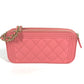 CHANEL A84069 CC Coco Mark Boy Chanel Coco Mark Shoulder Bag, Crossbody Long Wallet, Caviar Leather, Women's, Pink with Gold Hardware