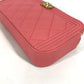 CHANEL A84069 CC Coco Mark Boy Chanel Coco Mark Shoulder Bag, Crossbody Long Wallet, Caviar Leather, Women's, Pink with Gold Hardware