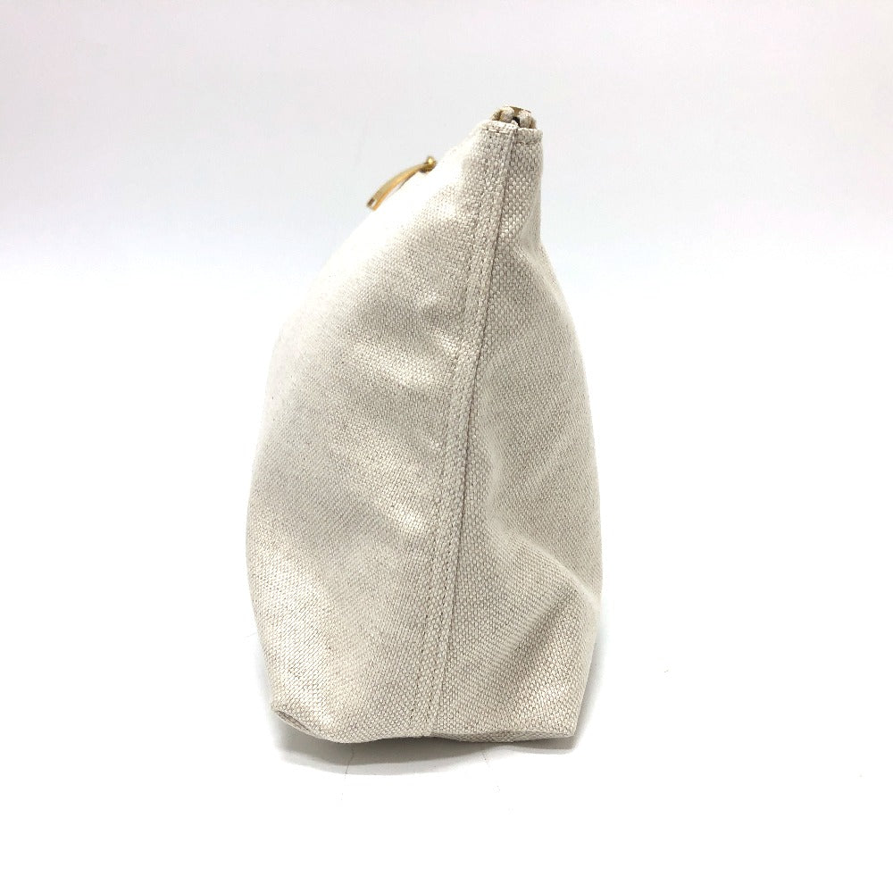 BOTTEGA VENETA ロゴ ポーチ セカンドバッグ キャンバス レディース ベージュ