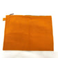 HERMES ロゴ フラット カバン バッグ ポーチ キャンバス レディース オレンジ
