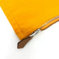 HERMES ロゴ フラット カバン バッグ ポーチ キャンバス レディース オレンジ