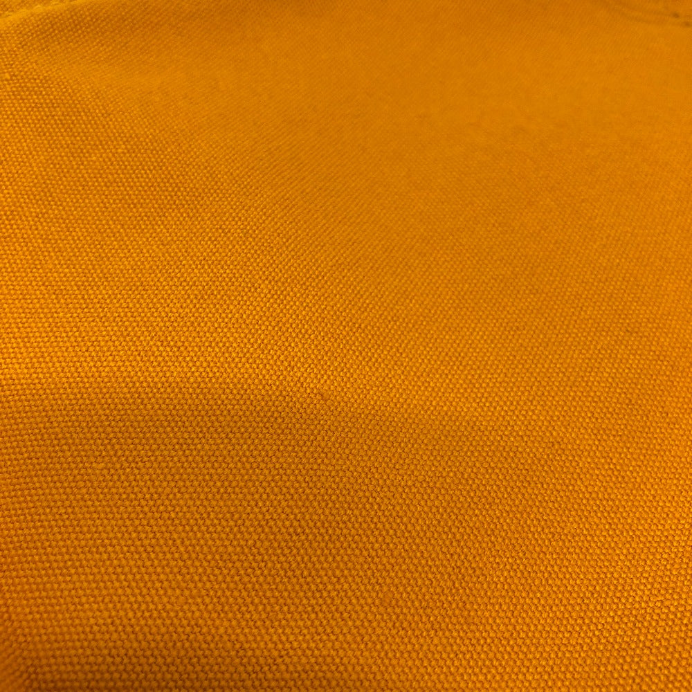HERMES ロゴ フラット カバン バッグ ポーチ キャンバス レディース オレンジ
