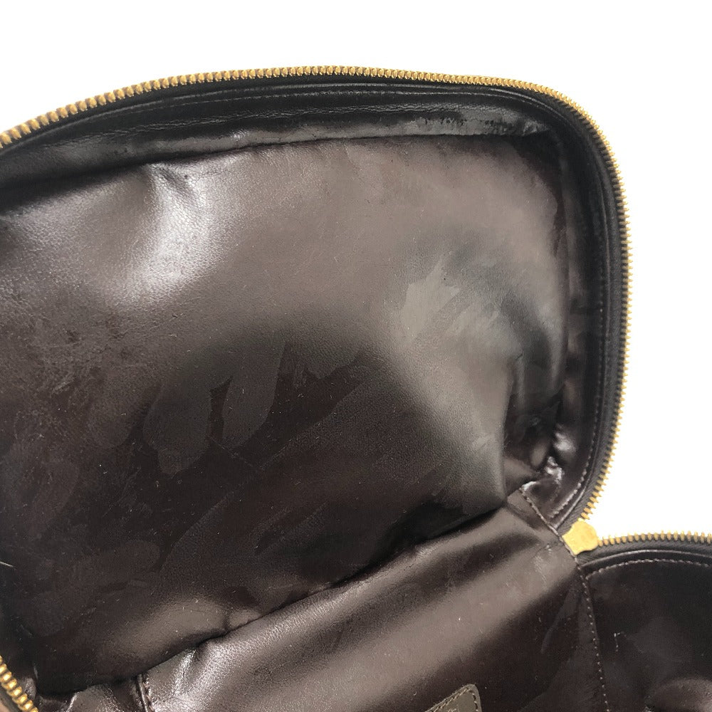 GUCCI 032.1956 オールドグッチ バンブー ハンドバッグ カバン バッグ ポーチ バニティバッグ カーフレザー レディース ブラウン