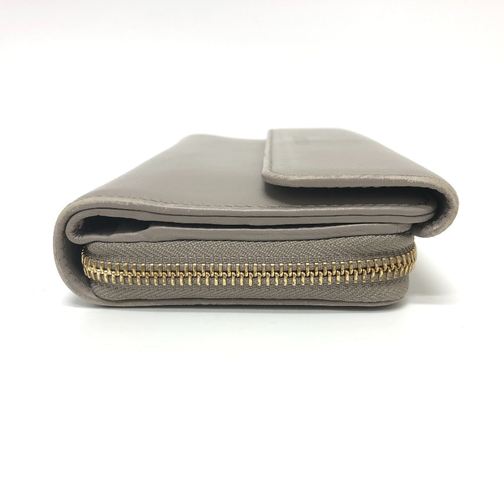 GUCCI Logo Continental Wallet, Long Wallet, Leather, Women's, Gray