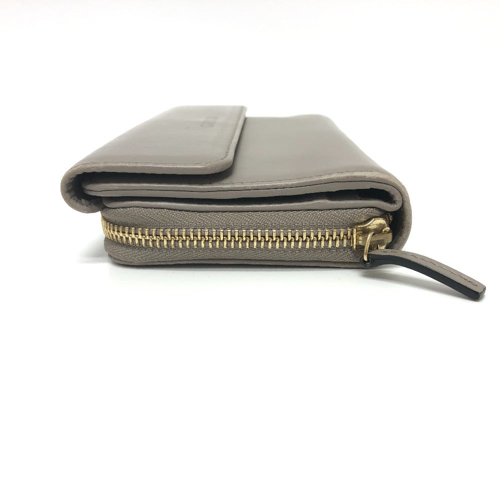 GUCCI Logo Continental Wallet, Long Wallet, Leather, Women's, Gray