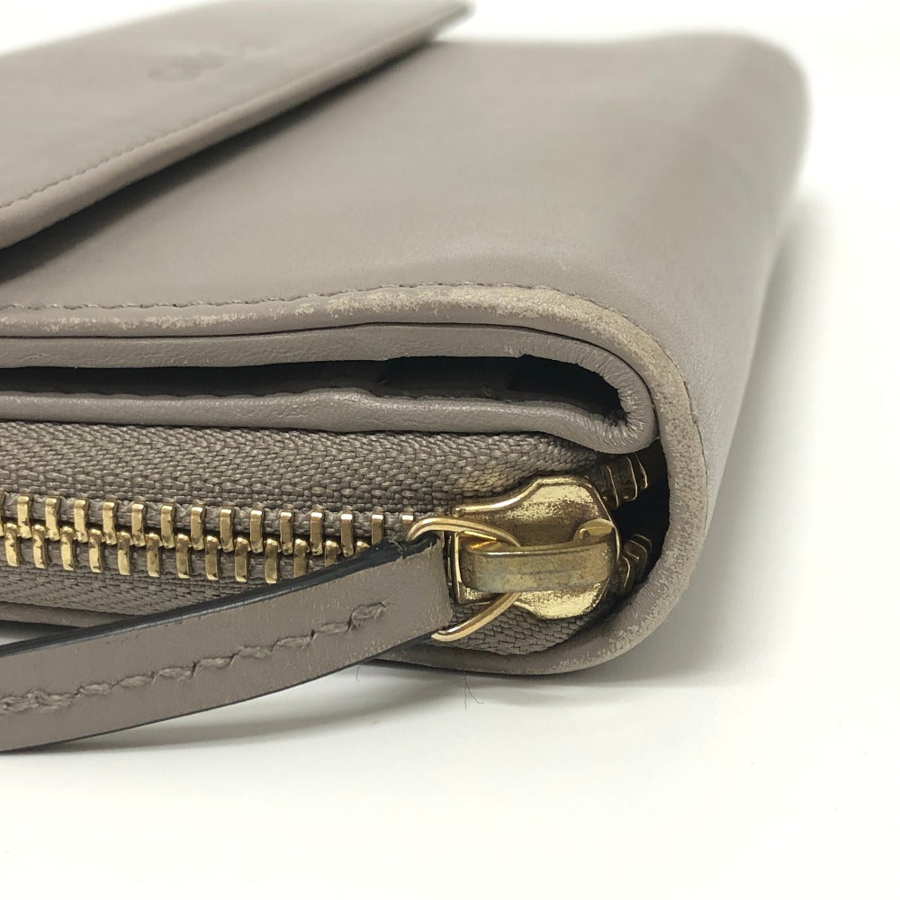 GUCCI Logo Continental Wallet, Long Wallet, Leather, Women's, Gray