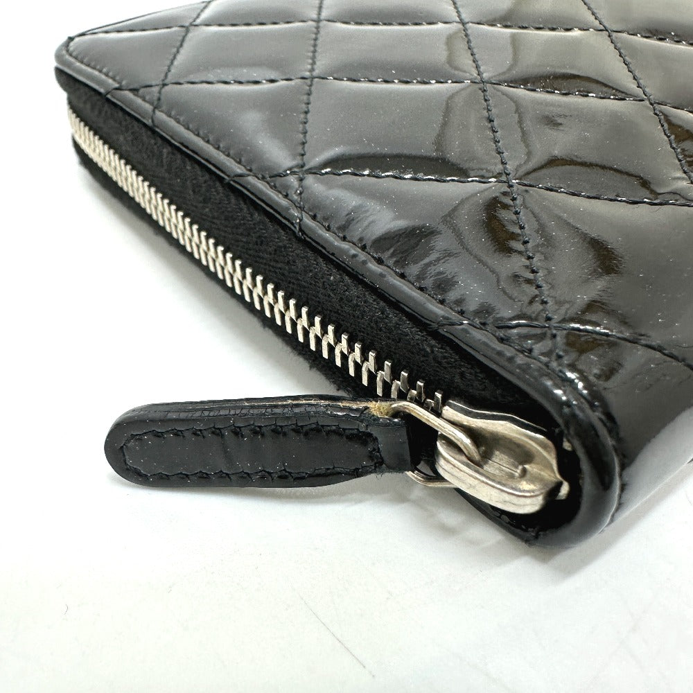 CHANEL マトラッセ ラウンド 長財布 パテントカーフレザー レディース ブラック - brandshop-reference